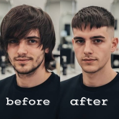 before after haircut loook modren barbers