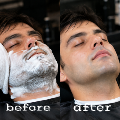 hot towel shave before & after modrenbarbers